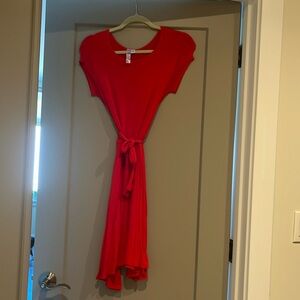 Red wrap dress